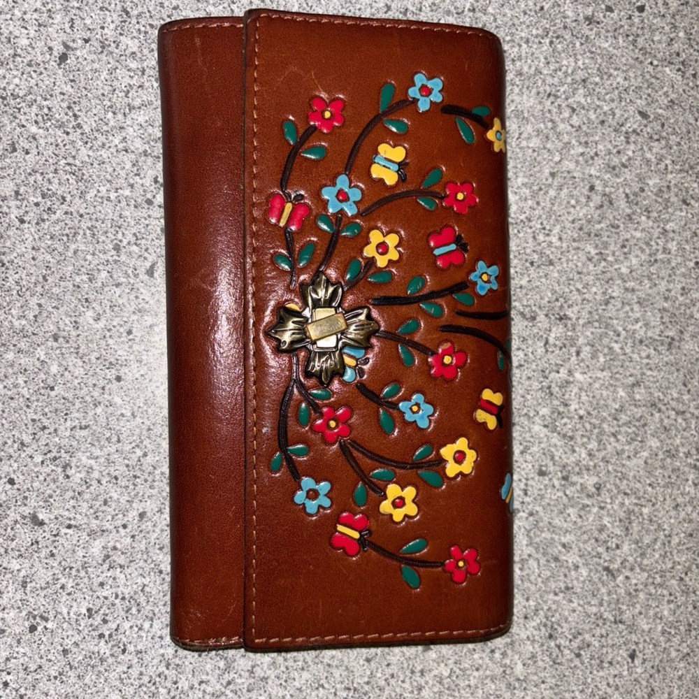 Patricia Nash Brown Floral Wallet